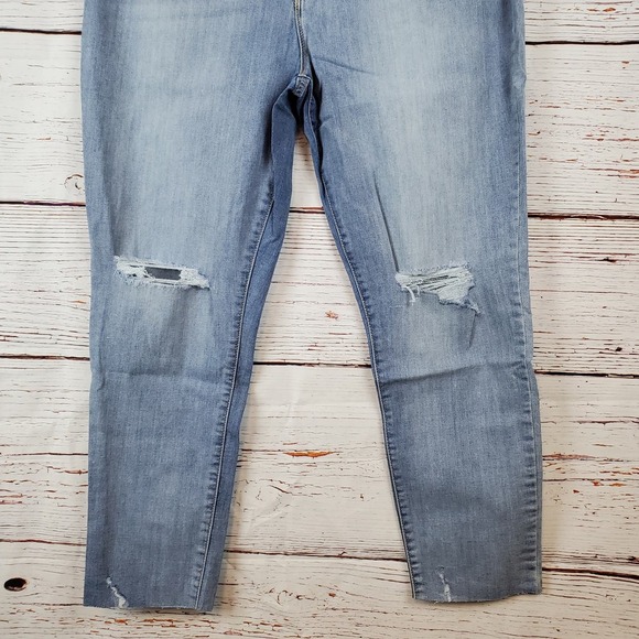 🔴 Time and Tru Hi-Rise Skinny Jean Women Plus 18 Blue Distressed Button Close - Picture 3 of 9
